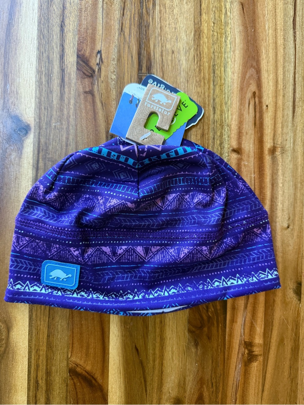 Turtle Fur Purple Patterned Knit Beanie - Women's Winter Hat